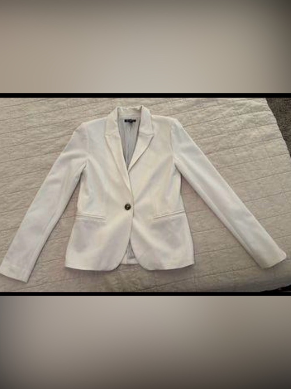White Single-Button Women's Blazer